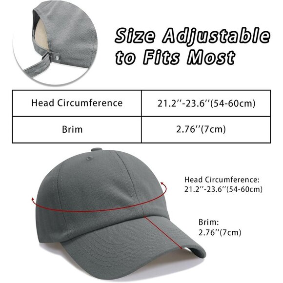 Baseball Cap Grey Golf Dad Hat Men Women Plain Cap main image 5